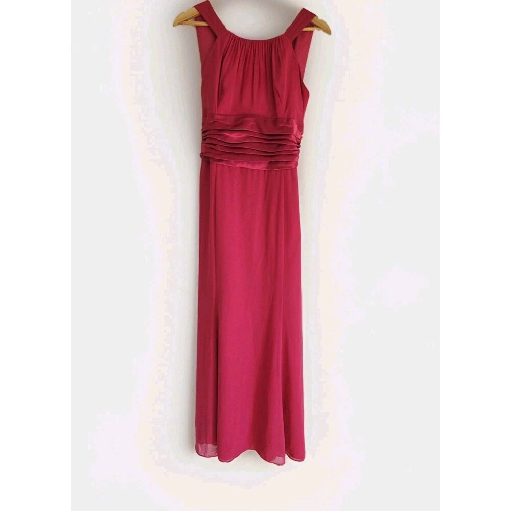 David's Bridal Womens Maxi Dress Vibrant Pink Size 14 Sleeveless